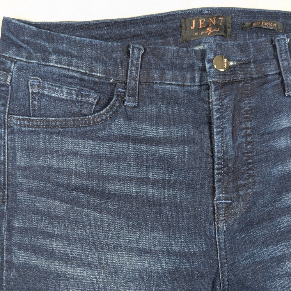 Jen7 by 7 For All Mankind Slim Bootcut Jeans Dark Wash Indigo Size 8